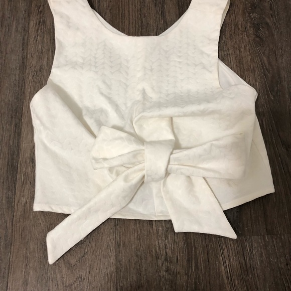 White ASOS Bow Crop Top - Picture 2 of 4